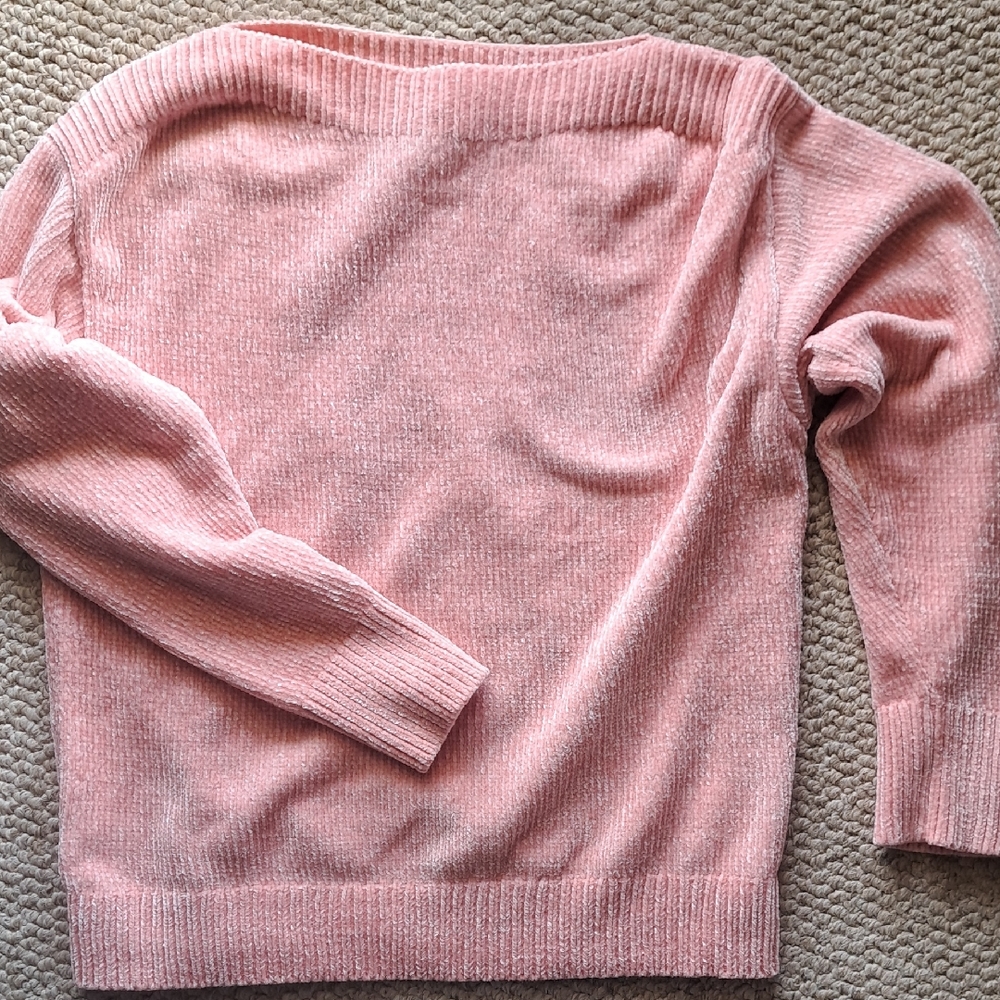 Tommy Bahama Pink Off-the-Shoulder Chenille Sweater